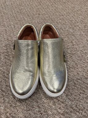 Gentle Souls by Kenneth Cole, Metallic Gold Slip-On Sneakers